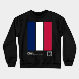 Ohio Flag  // Original Minimalist Artwork Poster Design Crewneck Sweatshirt